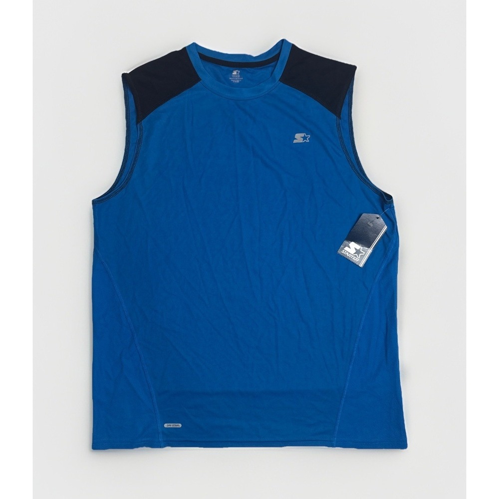 Starter Dri Star Performance Active Muscle Tank Top Blue Mens Size Large
